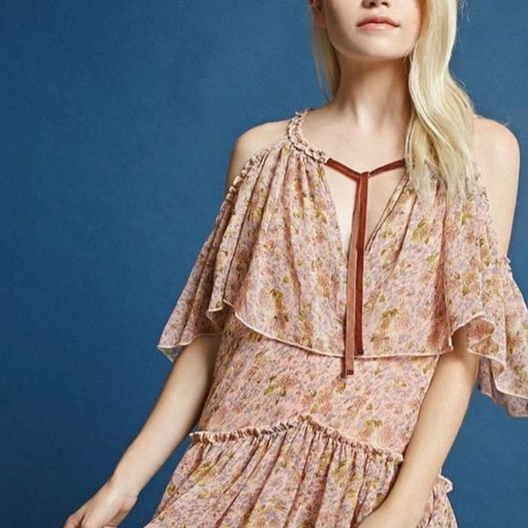 Forever 21 Floral Open Shoulder Prairie Dress NWT - Picture 9 of 10